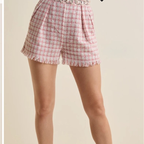 VENUS Pink Checkered High Waist Shorts - Picture 12 of 12